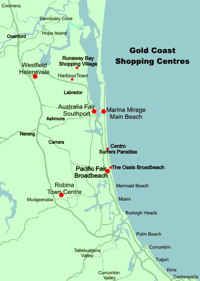 Gold Coast Attractions Map