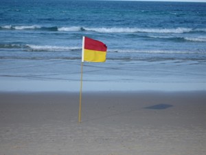 Surf Life Saving Flag on Beach in Gold Coast